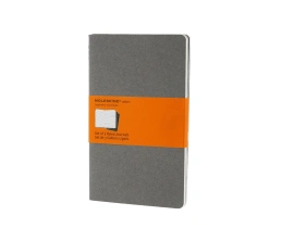 Записная книжка Moleskine Cahier (в линейку, 3 шт.), Large (13х21см), серый, A5