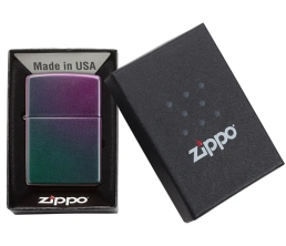 Зажигалка ZIPPO Classic с покрытием Iridescent, латунь/сталь, фиолетовая, матовая, 38x13x57 мм