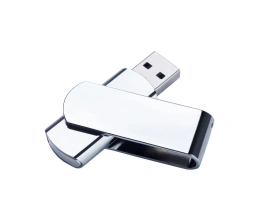 USB-флешка металлическая поворотная на 512 Mb, глянец, 512Mb