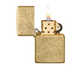 Зажигалка ZIPPO Classic с покрытием Tumbled Brass, латунь/сталь, золотистая, матовая, 38x13x57 мм