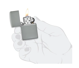 Зажигалка ZIPPO Classic с покрытием Flat Grey, латунь/сталь, серая, глянцевая, 38x13x57 мм