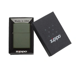 Зажигалка ZIPPO Classic с покрытием Green Matte, латунь/сталь, зелёная, матовая, 38x13x57 мм