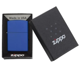 Зажигалка ZIPPO Classic с покрытием Royal Blue Matte, латунь/сталь, синяя, матовая, 38x13x57 мм