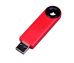 USB-флешка промо на 4 Гб прямоугольной формы, выдвижной механизм, черный, 4Gb