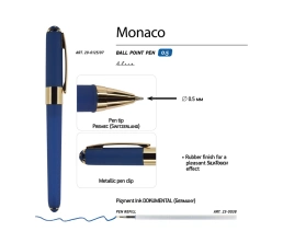 Ручка пластиковая шариковая «Monaco», 0,5мм, синие чернила, темно-синий