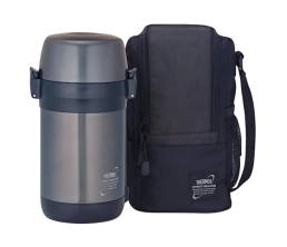 Термос из нерж.стали с пластиковыми контейнерами и ложкой тм THERMOS JLS-1601 Food 1.6L, серый