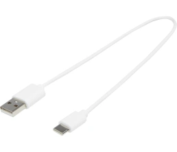 Кабель с раъемами USB-A и Type-C TPE 2A, белый