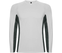 Спортивная футболка SHANGHAI L/S мужская, БЕЛЫЙ/ТЕМНЫЙ ГРАФИТ 2XL