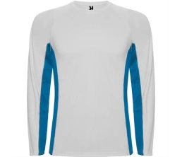 Спортивная футболка SHANGHAI L/S мужская, БЕЛЫЙ/КОРОЛЕВСКИЙ СИНИЙ 2XL