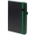 Ежедневник Ton Black, недатированный, черный с зеленым