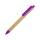 Ручка картонная пластиковая шариковая «Эко 2.0», бежевый/фиолетовый