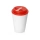 Пластиковый стакан Take away с двойными стенками и крышкой с силиконовым клапаном, 350 мл, белый/красный