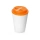 Пластиковый стакан Take away с двойными стенками и крышкой с силиконовым клапаном, 350 мл, белый/оранжевый