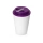 Пластиковый стакан Take away с двойными стенками и крышкой с силиконовым клапаном, 350 мл, белый/фиолетовый