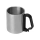 Стальная кружка Climber с пластиковой ручкой, серебристый/черный