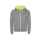 Толстовка на молнии "Fuji", серый меланж/неоновый желтый