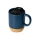 Кружка Denpasar с пробковым дном и крышкой, цветная с двух сторон, бензиновый синий