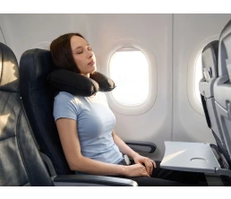 Надувная подушка под шею в чехле Sleep, черная