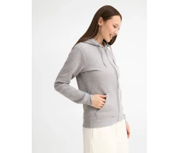 Толстовка женская на молнии с капюшоном Seven Women, серый меланж