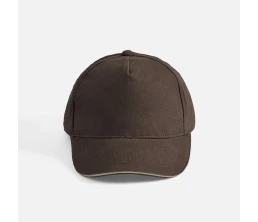 Бейсболка Long Beach, коричневая с бежевым