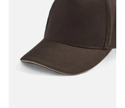 Бейсболка Long Beach, коричневая с бежевым