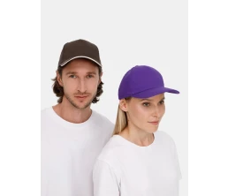 Бейсболка Long Beach, коричневая с бежевым