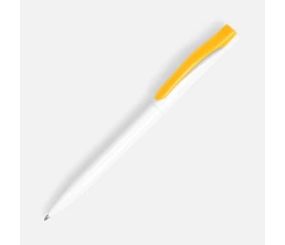 Ручка шариковая Pin, белая с желтым