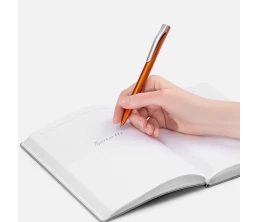 Ручка шариковая Pin Silver, оранжевый металлик