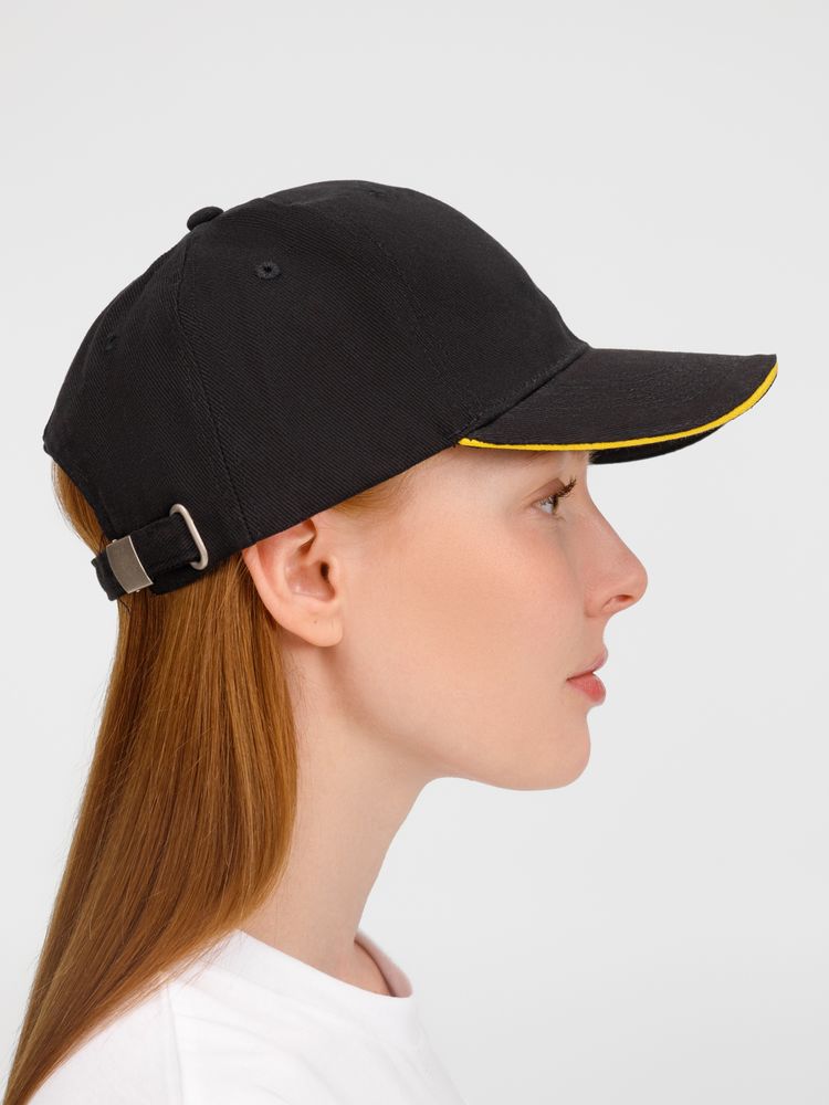 Бейсболка Buffalo, черная с желтым Бейсболка Buffalo, черная с желтым