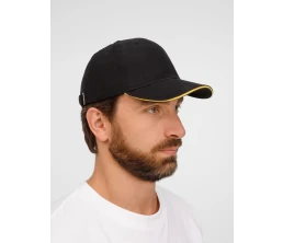 Бейсболка Buffalo, черная с желтым Бейсболка Buffalo, черная с желтым