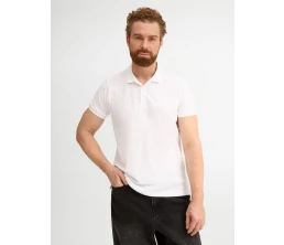 Рубашка поло мужская Brandy Men, белая с темно-синим