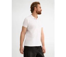 Рубашка поло мужская Brandy Men, белая с темно-синим