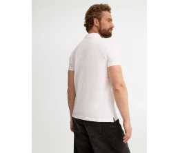 Рубашка поло мужская Brandy Men, белая с темно-синим