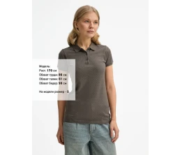 Рубашка поло женская Brandy Women, темно-серая с белым