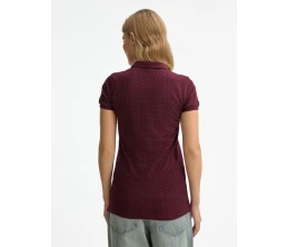 Рубашка поло женская Brandy Women, бордовая с белым