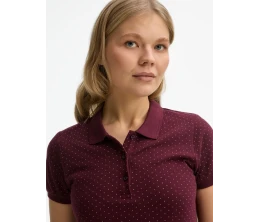 Рубашка поло женская Brandy Women, бордовая с белым