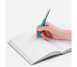 Ручка шариковая Pin Silver, голубой металлик