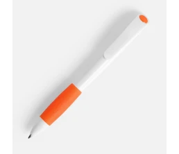 Ручка шариковая Grip, белая с оранжевым