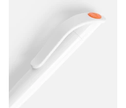 Ручка шариковая Grip, белая с оранжевым