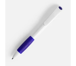 Ручка шариковая Grip, белая (молочная) с синим
