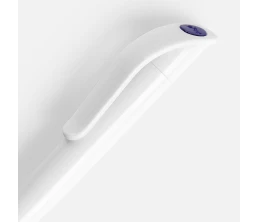 Ручка шариковая Grip, белая (молочная) с синим