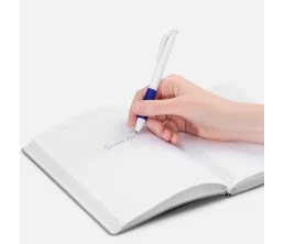 Ручка шариковая Grip, белая (молочная) с синим
