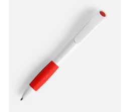Ручка шариковая Grip, белая с красным