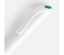 Ручка шариковая Grip, белая с зеленым