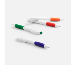 Ручка шариковая Grip, белая с зеленым