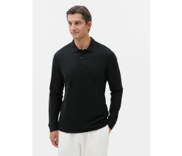 Рубашка поло мужская с длинным рукавом Perfect LSL Men, черная
