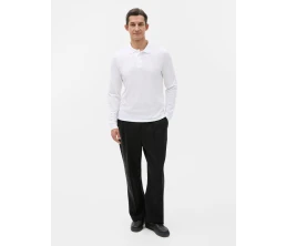 Рубашка поло мужская с длинным рукавом Perfect LSL Men, белая