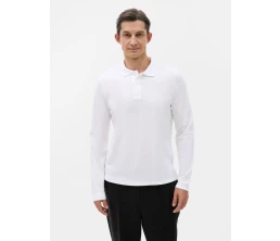 Рубашка поло мужская с длинным рукавом Perfect LSL Men, белая