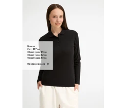 Рубашка поло женская с длинным рукавом Perfect LSL Women, черная