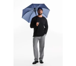 Зонт-трость Magic с проявляющимся рисунком в клетку, темно-синий